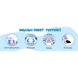 Dancing Robot Toy for Kids with 3D Flashing Lights & 360° Rotation