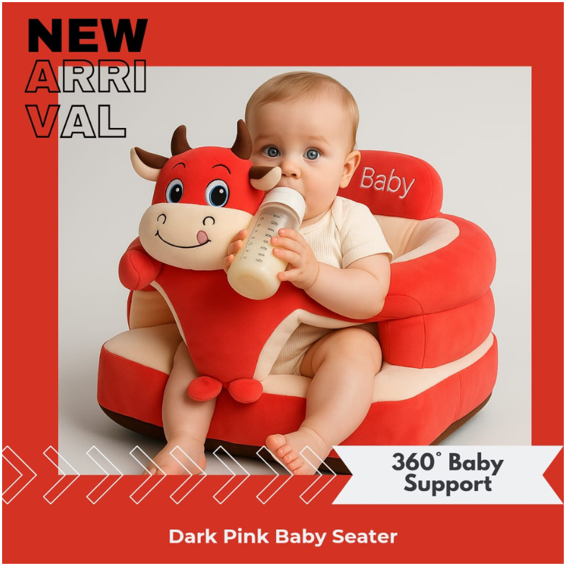 Dark Pink Baby Sofa Seater – Soft Plush Support Chair for Babies & Toddlers
