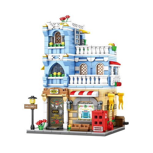 DIY 713-Piece Mini Hotel Building Toy for Kids