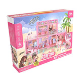 166 Pcs Barbie Doll House DIY Villa – Pretend Play Set with Mini Doll