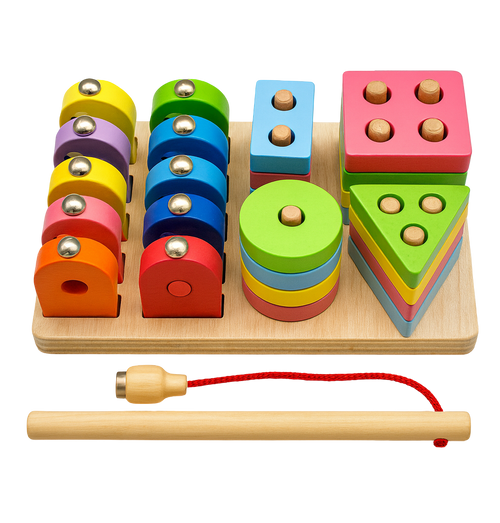 Wooden Magnetic Fishing & Shape Sorting Toy for Kids