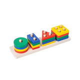 Wooden Geometric Shape Sorting Blocks for Kids