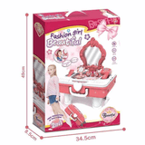 2-in-1 Draw-Bar Dressing Table & Suitcase Toy for Kids