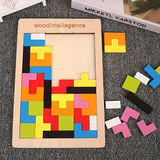 Wooden Intelligence 40 Pcs Russian Puzzle Blocks (Tangram Style)