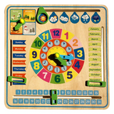 Educational Wooden Calendar Clock – Time, Weather & Seasons Learning Board