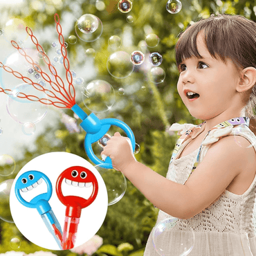 32-hole smiley face bubble wand for kids