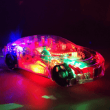 Transparent Gear Toy Car with Lights & Music for Kids