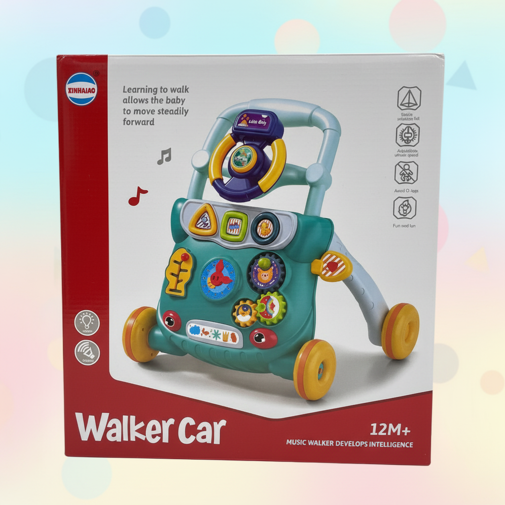 Sit-to-stand baby push walker non-slip wheels safe for babies