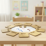 3-in-1 Wooden Urdu & English Alphabet with Numbers Stencils Set
