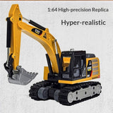 1:64 Scale Mini RC Excavator – Desktop Construction Toy