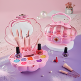 Kids Washable Makeup Box Set with Mirror – Non-Toxic Beauty Kit
