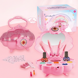 Kids Washable Makeup Box Set with Mirror – Non-Toxic Beauty Kit