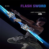 Dual Head Rotate Sword with Spark Lights | Telescopic LED Lightsaber Toy for Kids