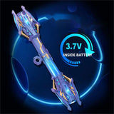 Dual Head Rotate Sword with Spark Lights | Telescopic LED Lightsaber Toy for Kids