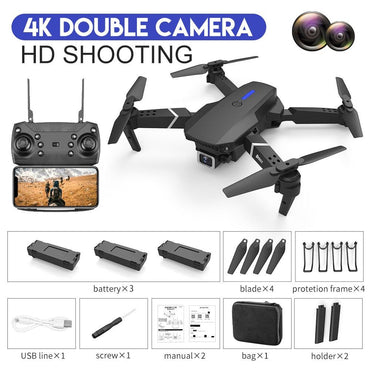 E88 Pro Drone with Dual 4K Camera and LED Lights - ToyVerse Pakistan