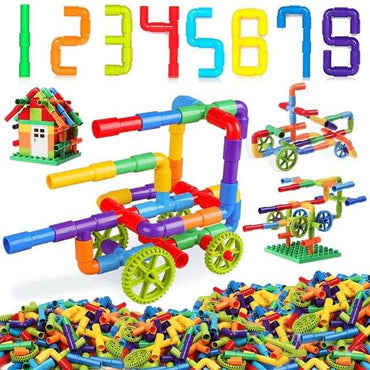 Colorful creative pipe puzzle building blocks for kids 90 pieces Pakistan