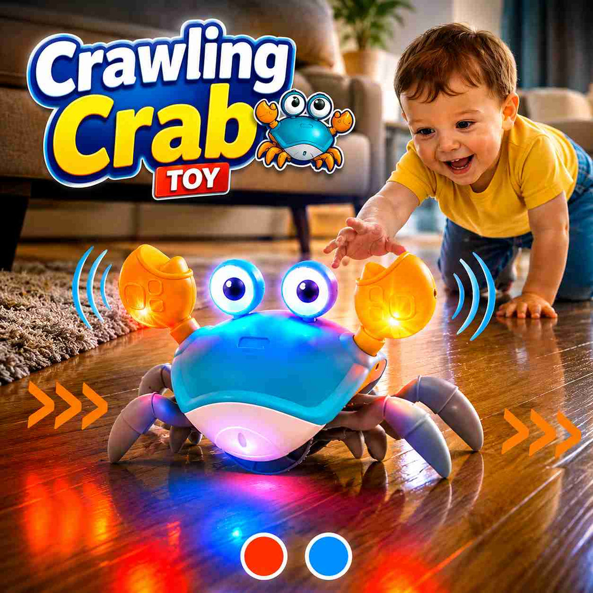 Electric Crawling Crab Toy with Lights &amp; Music for Kids