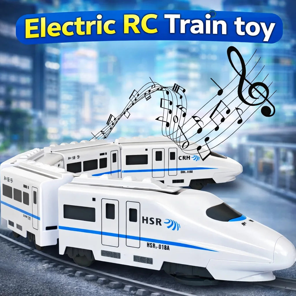 Electric RC Train Toy for Kids with Track Set
