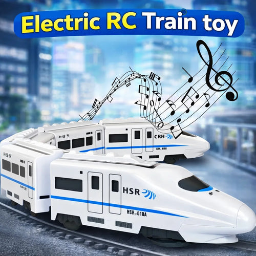 Electric RC Train Toy for Kids with Track Set