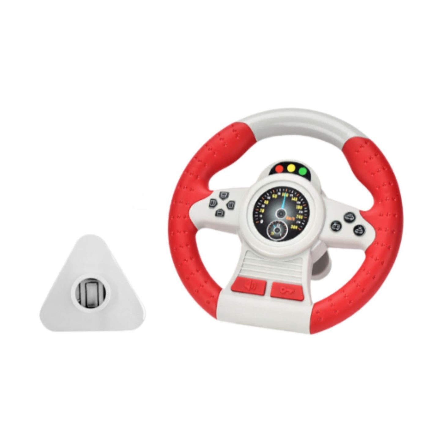 Kids driving toy steering wheel suction cup glass mount music button
