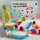 Flexible Magnetic Tube Building Blocks – 26 Piece STEM Construction Toy (XC-F1)