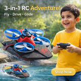 Fly, Drive & Sail 3-in-1 RC Quadcopter – Sea, Land &amp; Air Vehicle