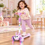 Lilac Bunny Kids Scooter with Light-Up LED Wheels