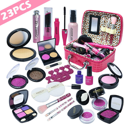 Girls Pretend Play Cosmetic Makeup Case | 23-Piece Beauty Kit for Kids