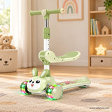 Green Bunny Kids Scooter with Removable Seat & LED Wheels
