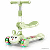 Green Bunny Kids Scooter with Removable Seat & LED Wheels