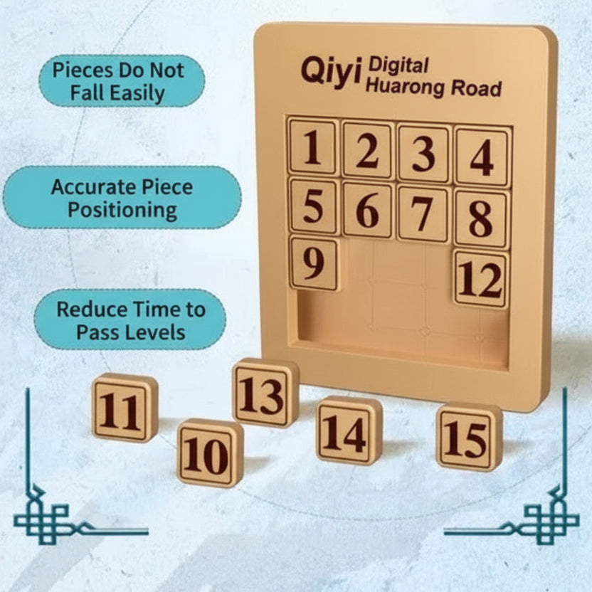 Wooden Sliding Number Puzzle for Kids – Classic 15 Puzzle Brain Game