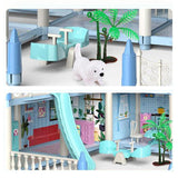 Happy Childhood 4-Story 11-Room Doll House Playset for Kids