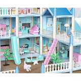 Happy Childhood 4-Story 11-Room Doll House Playset for Kids