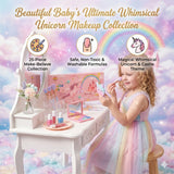 iGoodbo 25-Piece Unicorn Makeup Kit | Washable Unicorn Castle Theme Pretend Play for Girls