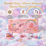 iGoodbo 25-Piece Unicorn Makeup Kit | Washable Unicorn Castle Theme Pretend Play for Girls