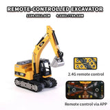 1:64 Scale Mini RC Excavator – Desktop Construction Toy