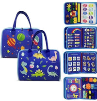 Travel friendly kids educational busy book 11x8.4 inch portable activity book