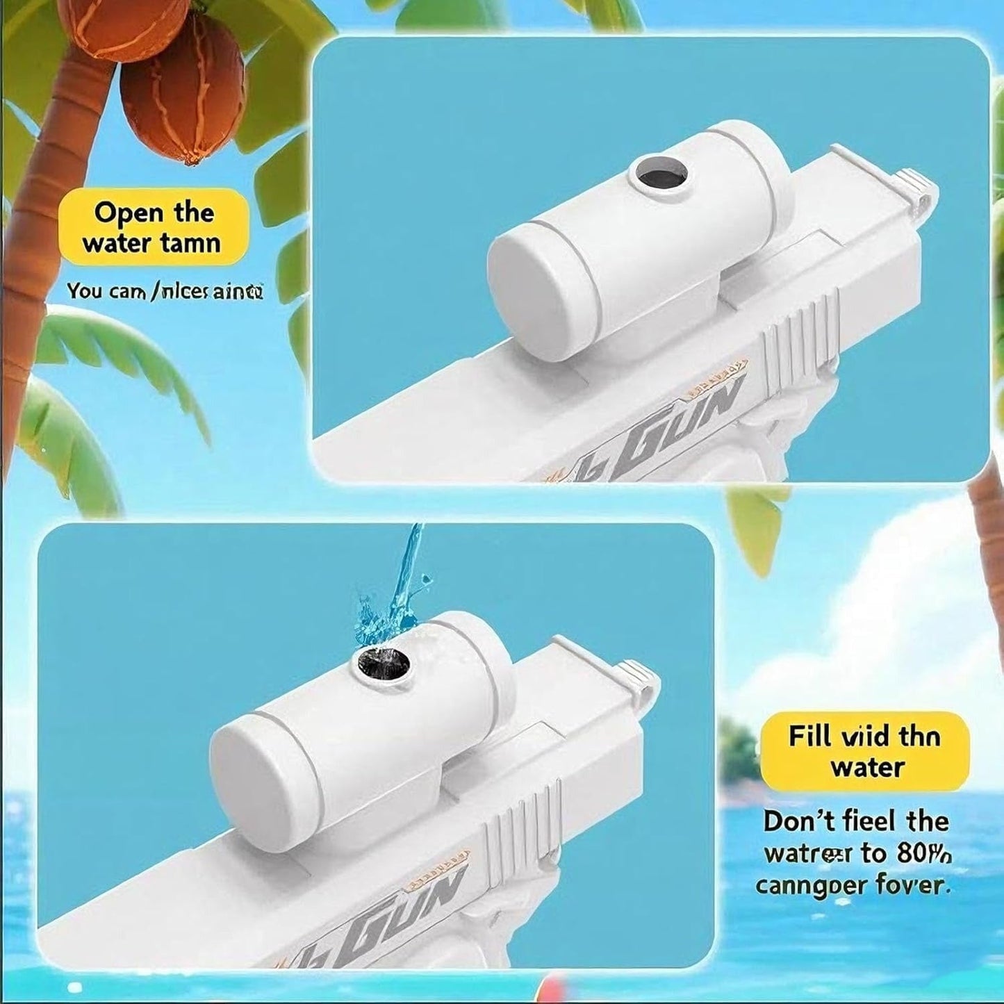 Prank two-way water gun toy for kids - front view