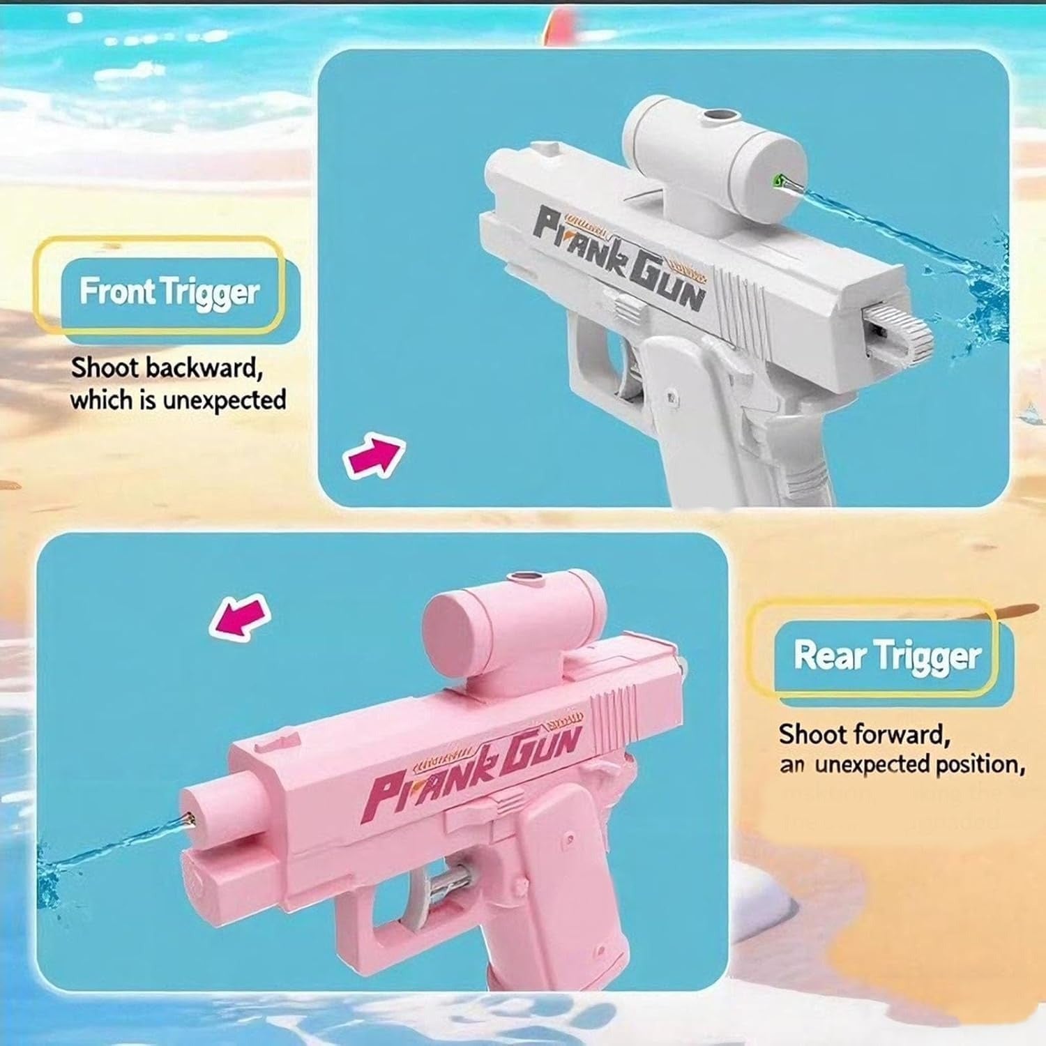 Prank water gun spraying water demonstration