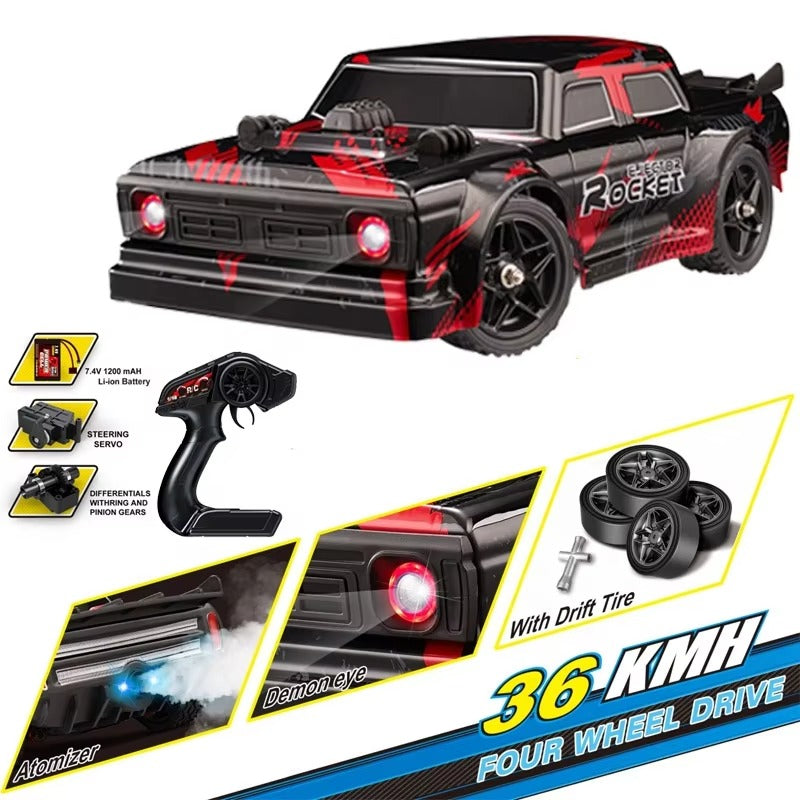 4WD Ejector Rocket Spray RC Drift Car – 1:16 Scale, 36km/h