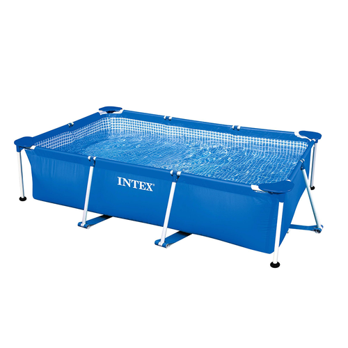 INTEX Above Ground Metal Frame Pool 8ft 6.5in x 5ft 3in x 2ft 2in | Rectangular Family Pool