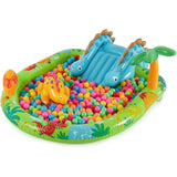 INTEX Dinosaur Themed Inflatable Kids Pool 8ft 2in x 6ft 3in x 3ft 7in | Splash Play Pool