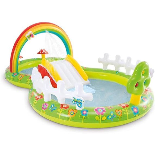 INTEX Garden Themed Inflatable Kids Pool 9ft 6in x 5ft 11in x 3ft 5in | Splash Play Pool