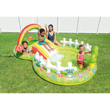 INTEX Garden Themed Inflatable Kids Pool 9ft 6in x 5ft 11in x 3ft 5in | Splash Play Pool