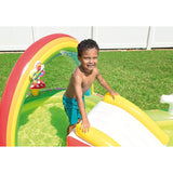 INTEX Garden Themed Inflatable Kids Pool 9ft 6in x 5ft 11in x 3ft 5in | Splash Play Pool