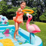 INTEX Jungle Themed Inflatable Kids Pool 8ft 5in x 7ft 1in x 2ft 9in | Splash Play Pool