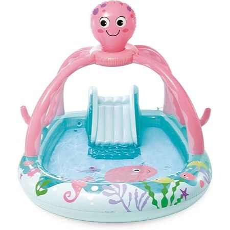 INTEX Octopus Themed Inflatable Kids Pool 7ft 6in x 6ft x 4ft 9in | Splash Play Pool