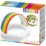 INTEX Rainbow Canopy Baby Pool 4ft 8in x 3ft 11in x 2ft 9in | Inflatable Toddler Pool with Shade