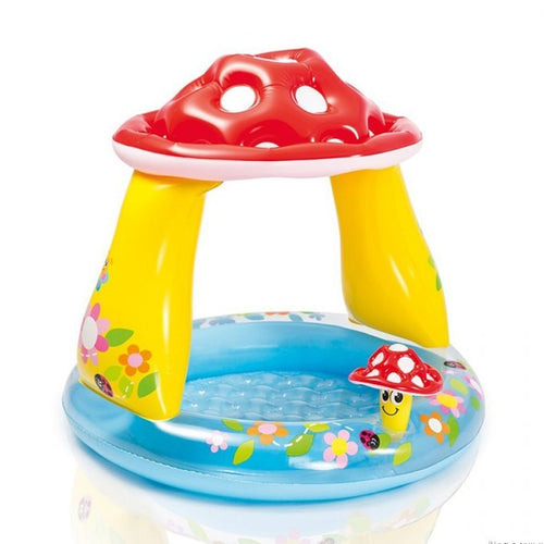 INTEX Mushroom Baby Pool 3ft 4in x 2ft 11in | Inflatable Toddler Pool with Shade