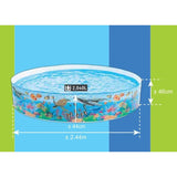 INTEX Ocean Reef Snapset Paddling Pool 8ft x 1ft 6in | No Inflate Kids Pool
